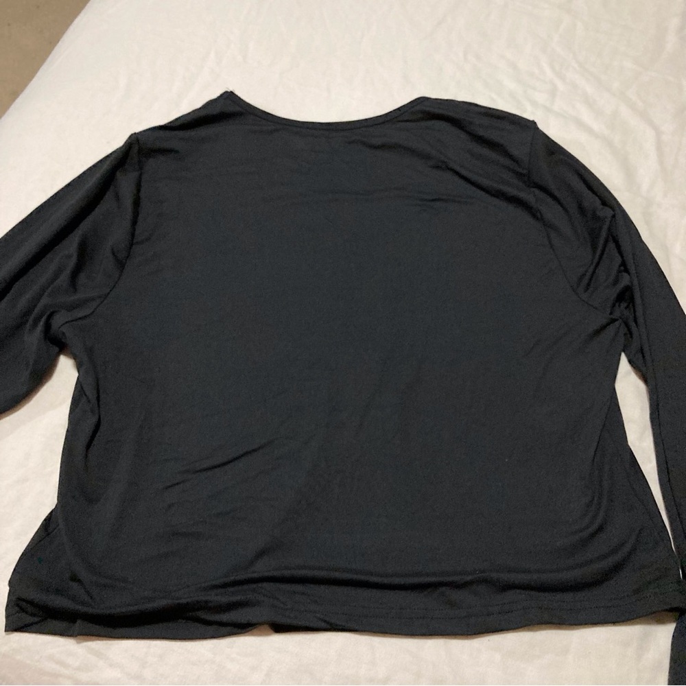 Birthday Queen Long Sleeve Black Tee with Glittery Stiletto Design - Picture 8 of 8